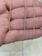 14K Solid Yellow Gold Rolo Cable Necklace Chain 1.70mm 16'' 18'' 20''   - Round Cable Link - Rolo - 14k Real Gold